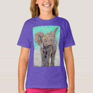 Camiseta Pintura de Elefante para Bebês