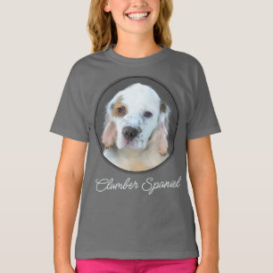 Camiseta Pintura de Espanhol Clumber - Arte de Cachorro Ori