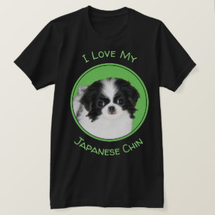 Camiseta Pintura de Filhote de Chin Japonês - Arte Original