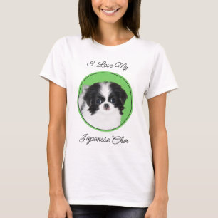 Camiseta Pintura de Filhote de Chin Japonês - Arte Original