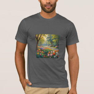 Camiseta Pintura de Flores Coloridas