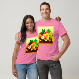 Camiseta Pintura de Frutas Tropicais. Comprar Agora