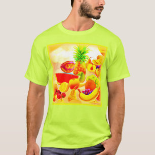 Camiseta Pintura de Frutas Tropicais exótica. Compre agora