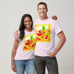 Camiseta Pintura de Frutas Tropicais exótica. Compre agora