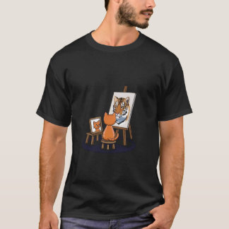 Camiseta Pintura De Gato Leão Artístico Amante De Animais G