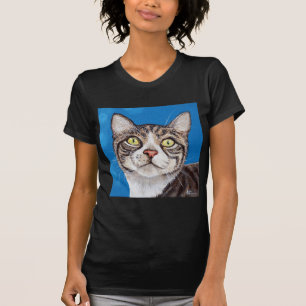 Camiseta Pintura de Gato Listrado