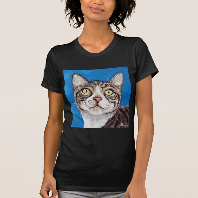Camiseta Pintura de Gato Listrado (Frente)