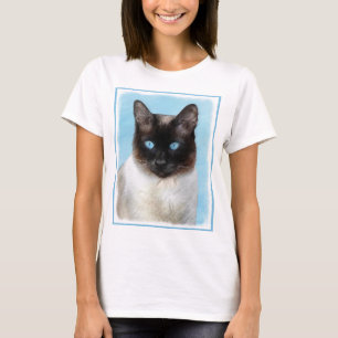 Camiseta Pintura de Gato Siames - Arte Original de Gato Fof