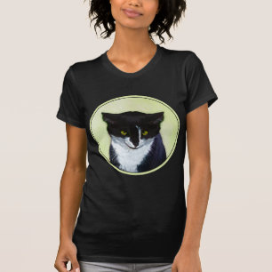 Camiseta Pintura de Gato Tuxedo - Arte de Gato Original Cus