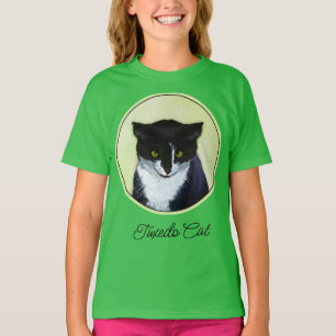 Camiseta Pintura de Gato Tuxedo - T-Shir Gato Original Boni