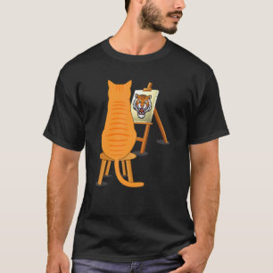 Camiseta Pintura De Gatos Animais Artísticos De Leão