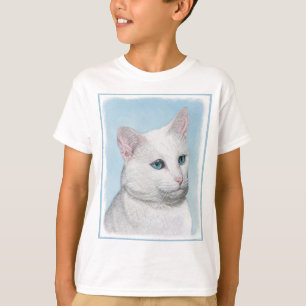 Camiseta Pintura de Gatos Brancos - Arte de Gato Original B