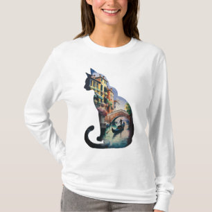 Camiseta Pintura de gatos-da-silhueta na Itália
