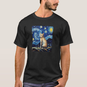 Camiseta Pintura de gatos engraçada Cat Lover Starry Night