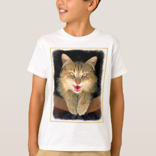 Camiseta Pintura de Gatos Loucos - Arte de Gato Original Bo