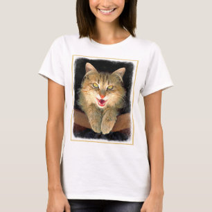 Camiseta Pintura de Gatos Loucos - Arte de Gato Original Bo