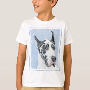 Camiseta Pintura de Great Dane (Harlequin) - Arte de Cão O