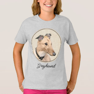 Camiseta Pintura de Greyhound - Arte Original de Cachorro F