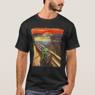 Camiseta Pintura De Gritar alienígena Para Homens Mulheres