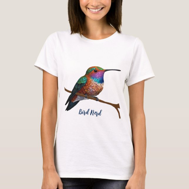 Camiseta Pintura de Hummingbird de Vibrant Allen (Frente)