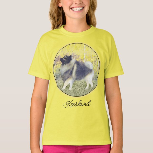 Camiseta Pintura de Keeshond Aspen - Arte de Cachorro Origi (Frente)