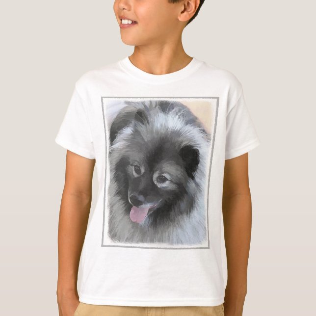 Camiseta Pintura de Keeshond Bailey - Arte de Cachorro Orig (Frente)