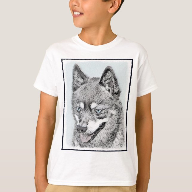 Camiseta Pintura de Klee Kai no Alasca - Arte de Cachorro O (Frente)