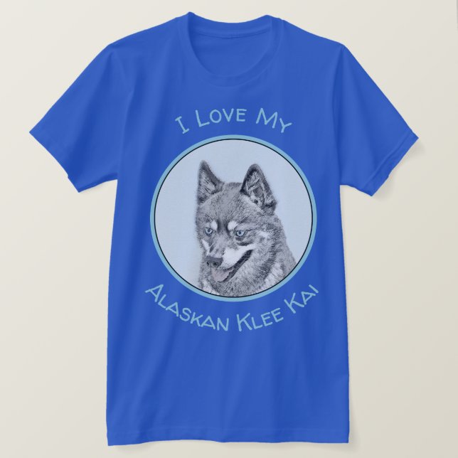 Camiseta Pintura de Klee Kai no Alasca - Arte de Cachorro O (Frente do Design)