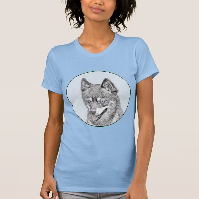 Camiseta Pintura de Klee Kai no Alasca - Arte de Cachorro O (Frente)