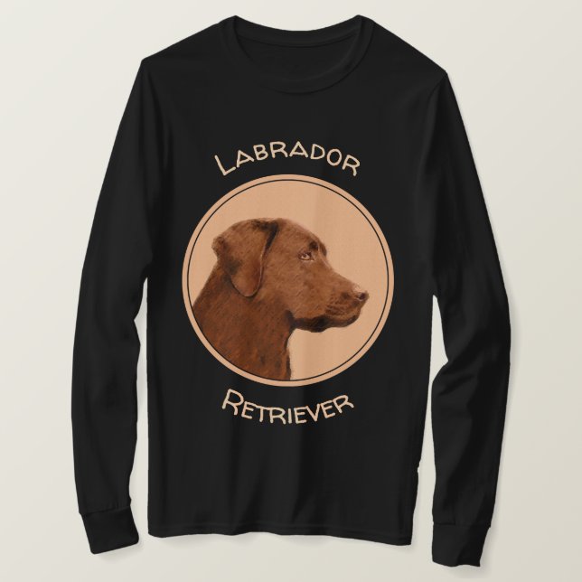 Camiseta Pintura de Labrador Retriever (Chocolate) - Arte C (Frente do Design)