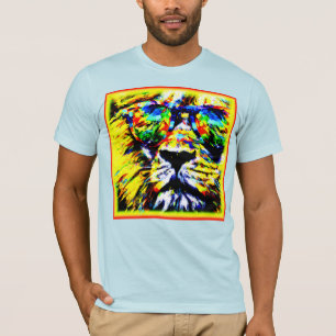 Camiseta Pintura De Leão Arco-Íris. Compre agora
