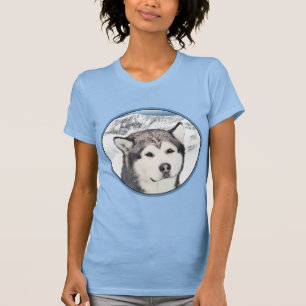 Camiseta Pintura de Malamute no Alasca - Arte de Cachorro O