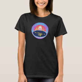 Camiseta Pintura de Montanha Oculta da Terra Plana da Criaç