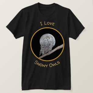 Camiseta Pintura de Moon e Coruja de Neve - Arte de Pássar