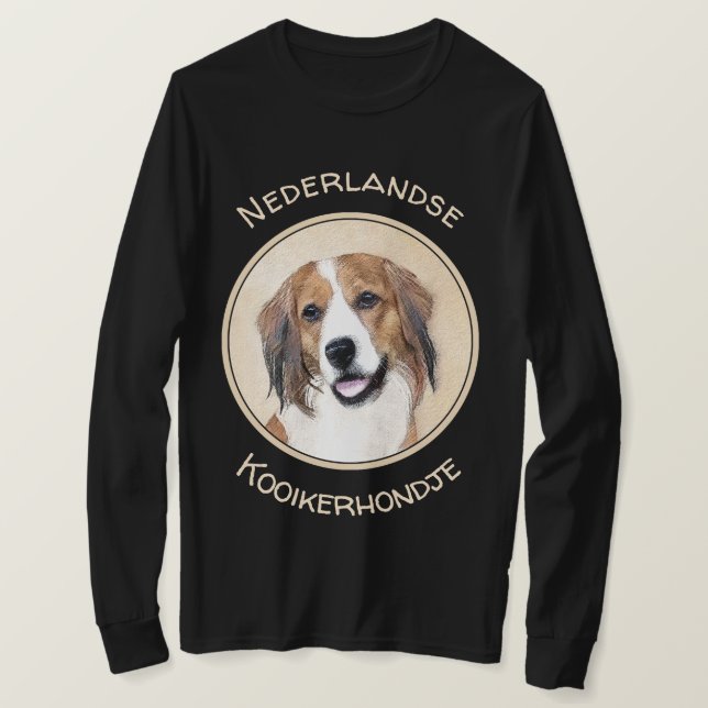 Camiseta Pintura De Nederlandse Kooikerhondje - Arte De Cão (Frente do Design)