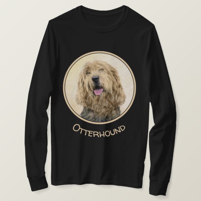 Camiseta Pintura de Otterhound - Arte de Cachorro Original  (Frente do Design)