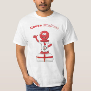 CAMISETA PINTURA DE PALHEIRO DO CHESS ENGLAND, DE HOMENS