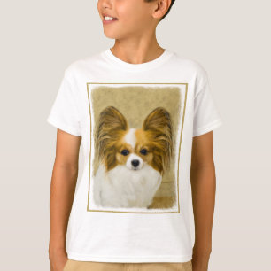 Camiseta Pintura de Papillon (Hound Tri) - Arte de Cão Ori