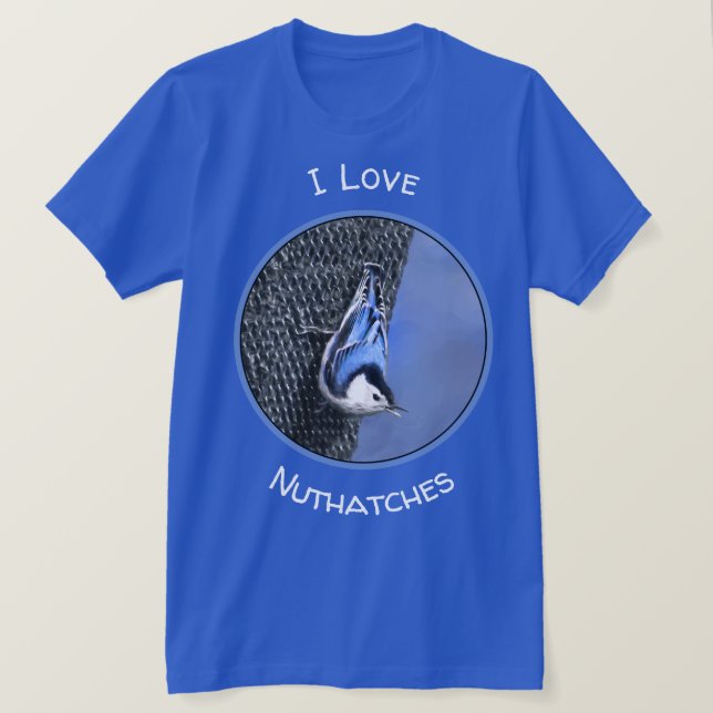 Camiseta Pintura De Pássaro Original, Branca-De-Pau (Frente do Design)