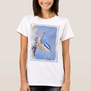 Camiseta Pintura De Pássaros Original De Raça Vermelha