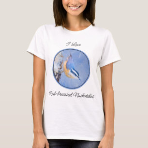 Camiseta Pintura De Pássaros Original De Raça Vermelha