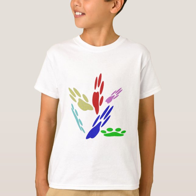 Camiseta Pintura De Pata De Cachorro Com Bolinhas (Frente)
