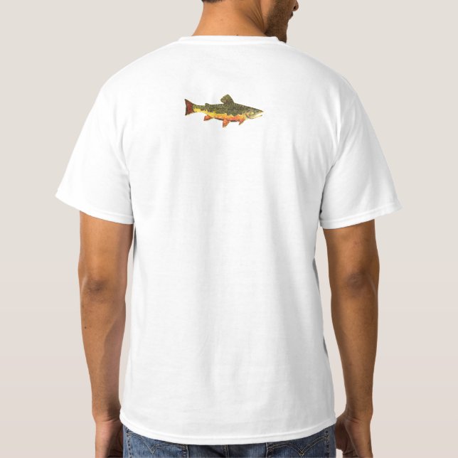 Camiseta Pintura de Peixes de Brook Trout (Verso)