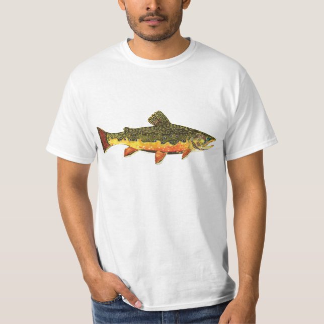 Camiseta Pintura de Peixes de Brook Trout (Frente)