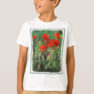 Camiseta Pintura de pincel indiano - Arte de flor original