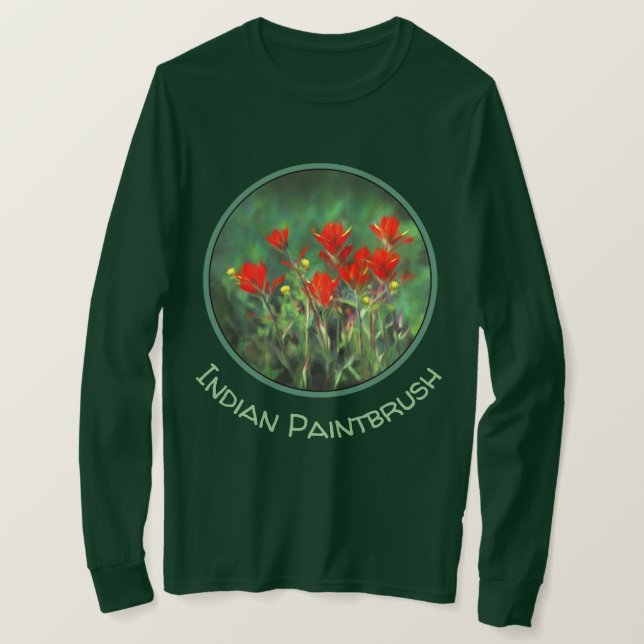 Camiseta Pintura de pincel índio - Arte Flor Original (Frente do Design)