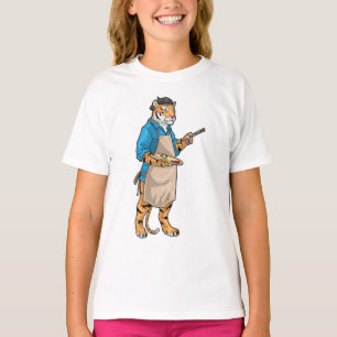 Camiseta Pintura de pincel Tigre