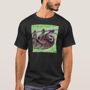 Camiseta Pintura de Preguiça Sorridente