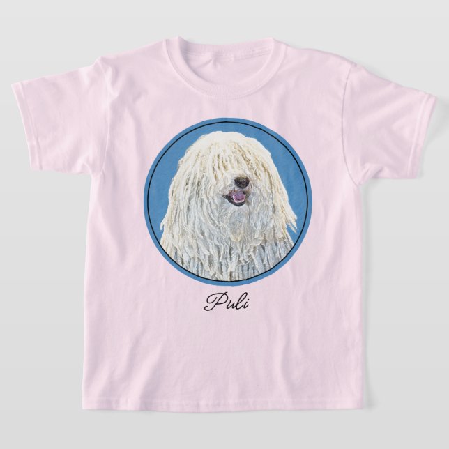 Camiseta Pintura de Puli - Arte de Cachorro Original Bonita (Postura )