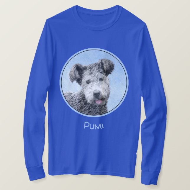 Camiseta Pintura De Pumi - Arte De Cão Original Bonita (Frente do Design)